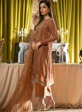 Meraki By Seran Embroidered Velvet Unstitched 3 Piece Suit - SE23MV 02 REGALIA